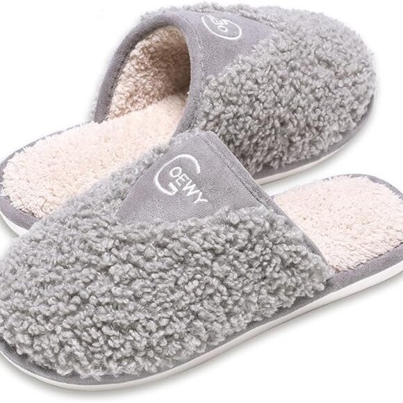 Cozy Fuzzy Slippers for Women Indoor and Outdoor Non Slip Memory Foam House Shoe - Picture 1 of 6